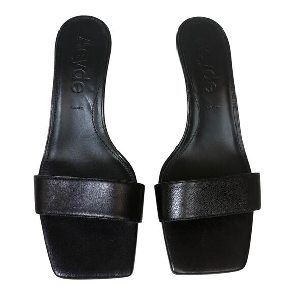 Aeyde Ilvy Leather Mules Black Kitten Heel Size 38 EU 8 US - Picture 4 of 7